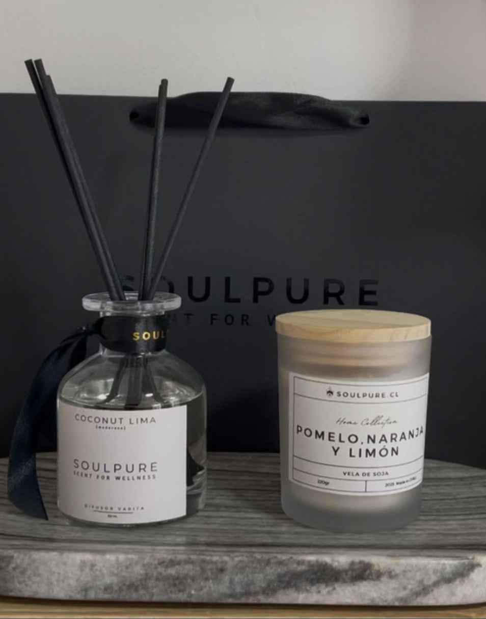 Pack Vela Soja Natural+Difusor Varita